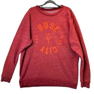 Red Rose City PDX Portland Oregon Womens Sweatshirt Large